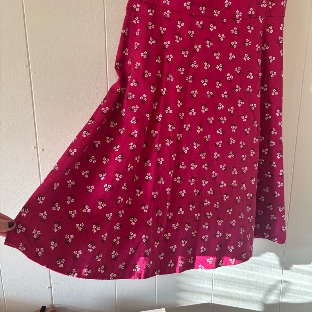 Draper James Cabernet Floral Love Circle Mini Dress Size 2 Pink Plunge V-Neck - Picture 10 of 13